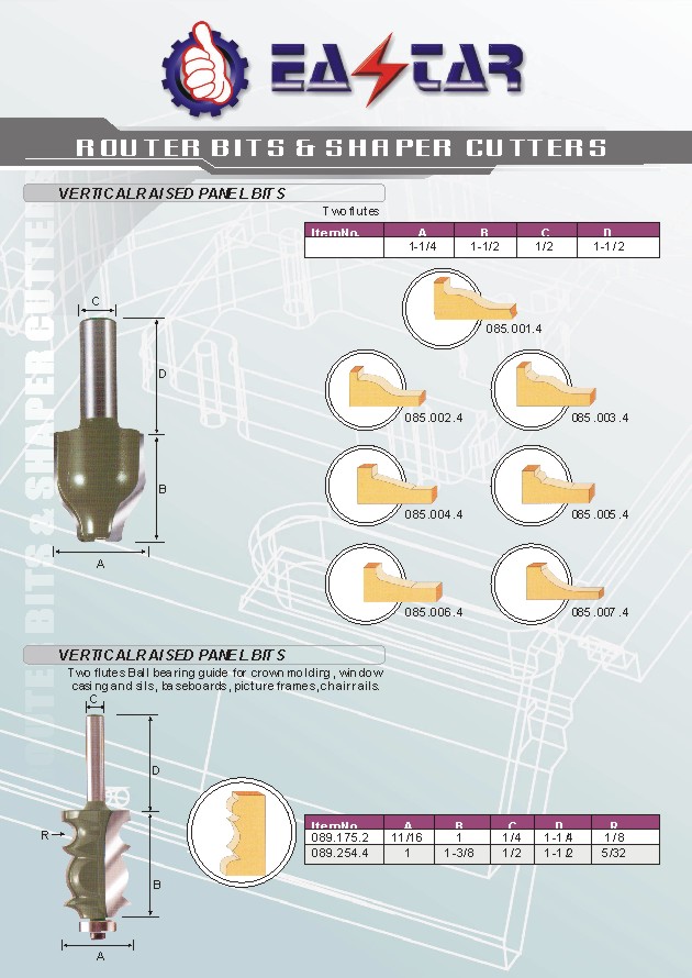 WOOD WORKING MACHINERY>CUTTERS > 3-Router Bits>089.175.2