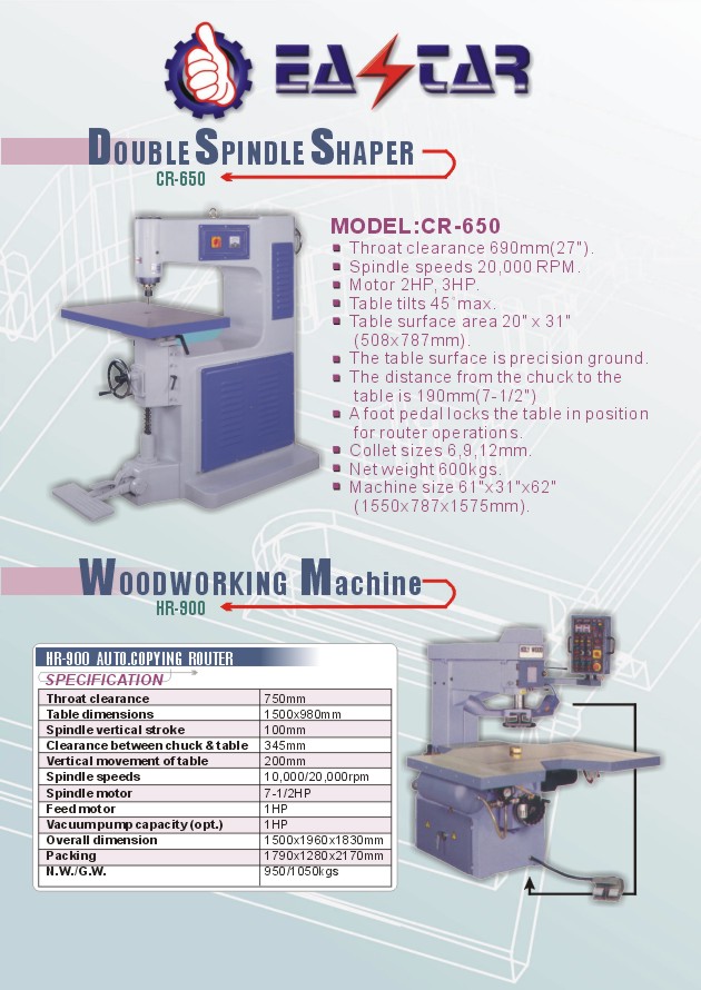 WOOD WORKING MACHINERY>ROUTERS / SHAPER> 1-Conventional Router >CR-650
