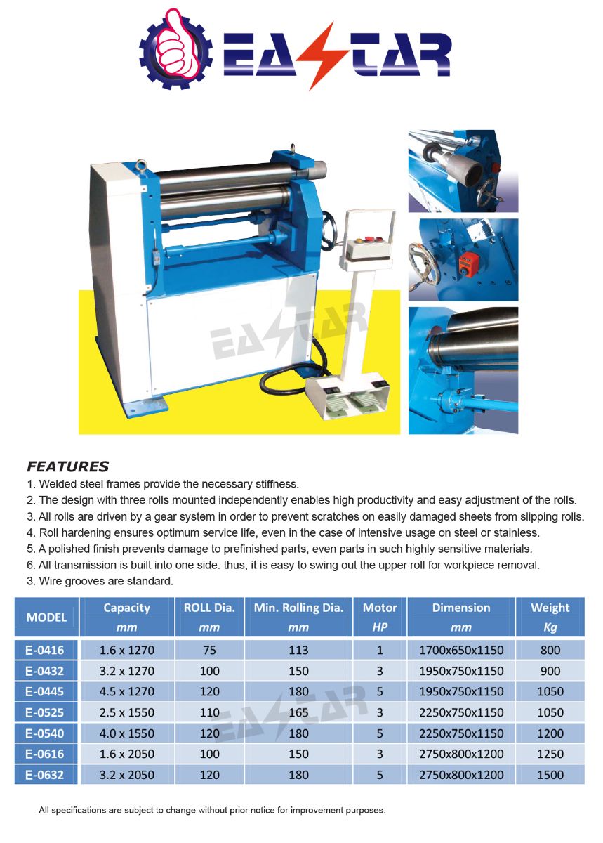 Rolling Machine Specification METAL FORMING/PROCESSING MACHINERY>PLATE ROLLS & RING ROLLS> 1-Plate ...