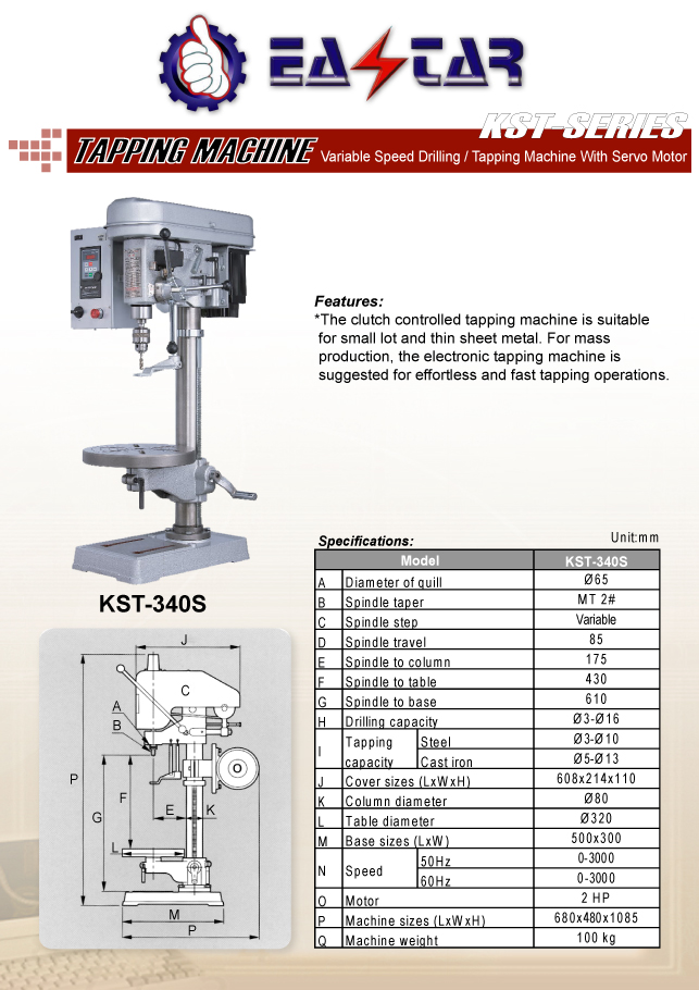 METAL CUTTING MACHINE TOOLS >DRILLING / TAPPING M/C> 8-Tapping Machine ...